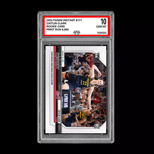 Graded 10 CAITLIN CLARK #171 RC Rookie Card 2024 Panini Instant Indiana Fever Basketball