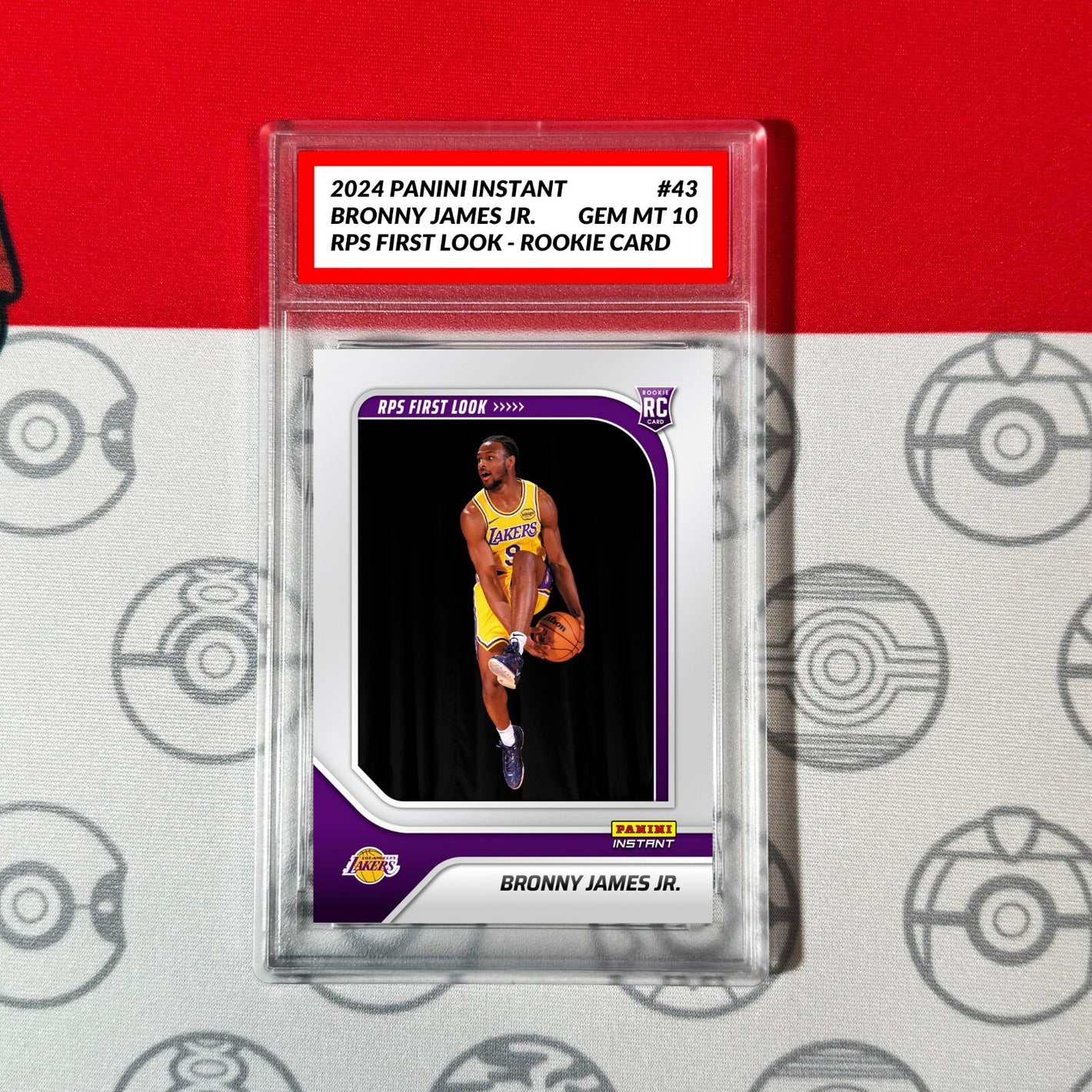 Graded 10 Bronny James RC Rookie 2024-25 Panini Instant NBA 43  Lakers Basketball