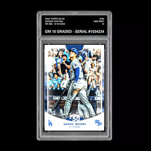 Graded 10 SHOHEI OHTANI HR #50 - 2024 Topps 50/50 Card #100 Dodgers MLB History Baseball