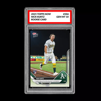 Graded 10 Nick Kurtz - 2025 TOPPS NOW #306 RC Rookie Oakland Athletics Baseball