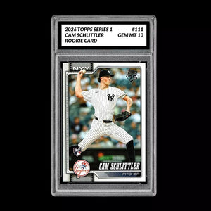 Graded 10 Cam Schlittler #111  Rookie Card RC 2026  Topps Series 1 Yankees Baseball