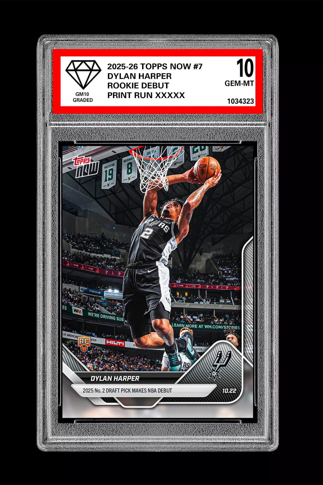 Graded 10 DYLAN HARPER ROOKIE RC 2025-26 TOPPS NOW  #7 Basketball - Presale Basketball