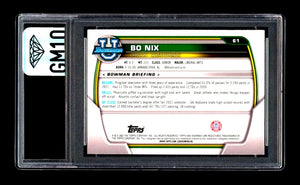Bo Nix Graded 10 2022 Bowman University Chrome #61 RC Card Denver Broncos QB Football