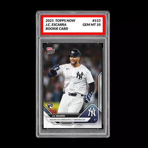 Graded 10 J.C. Escarra RC Rookie Card 2025 MLB Topps NOW Card 153 Baseball