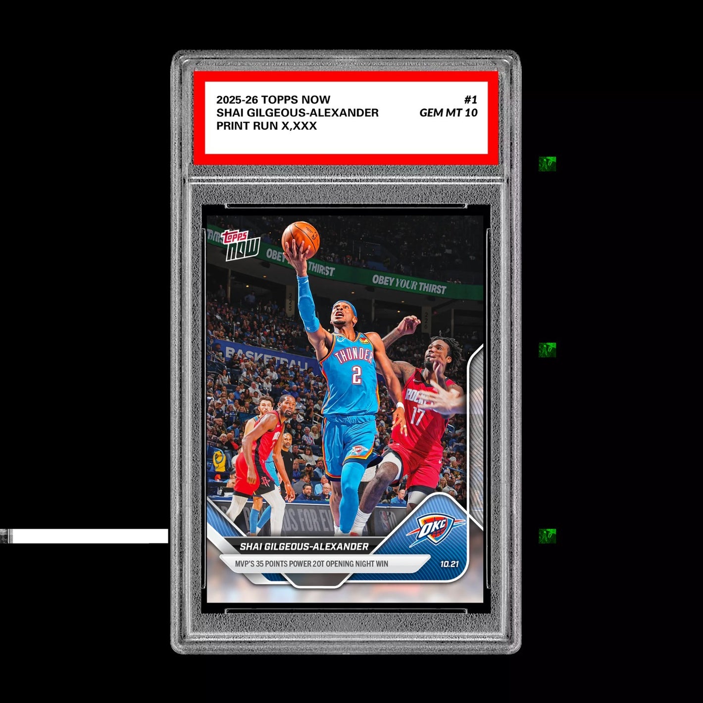 Graded 10 Shai Gilgeous-Alexander #1 2025-26 TOPPS NOW Basketball  Basketball