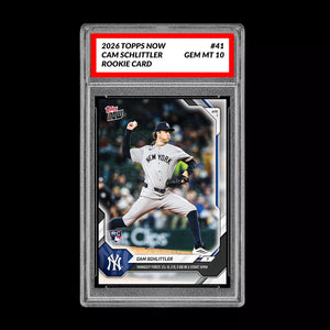Graded 10 Cam Schlittler Rookie Card 41 2026 Topps NOW Yankees PRESALE Baseball