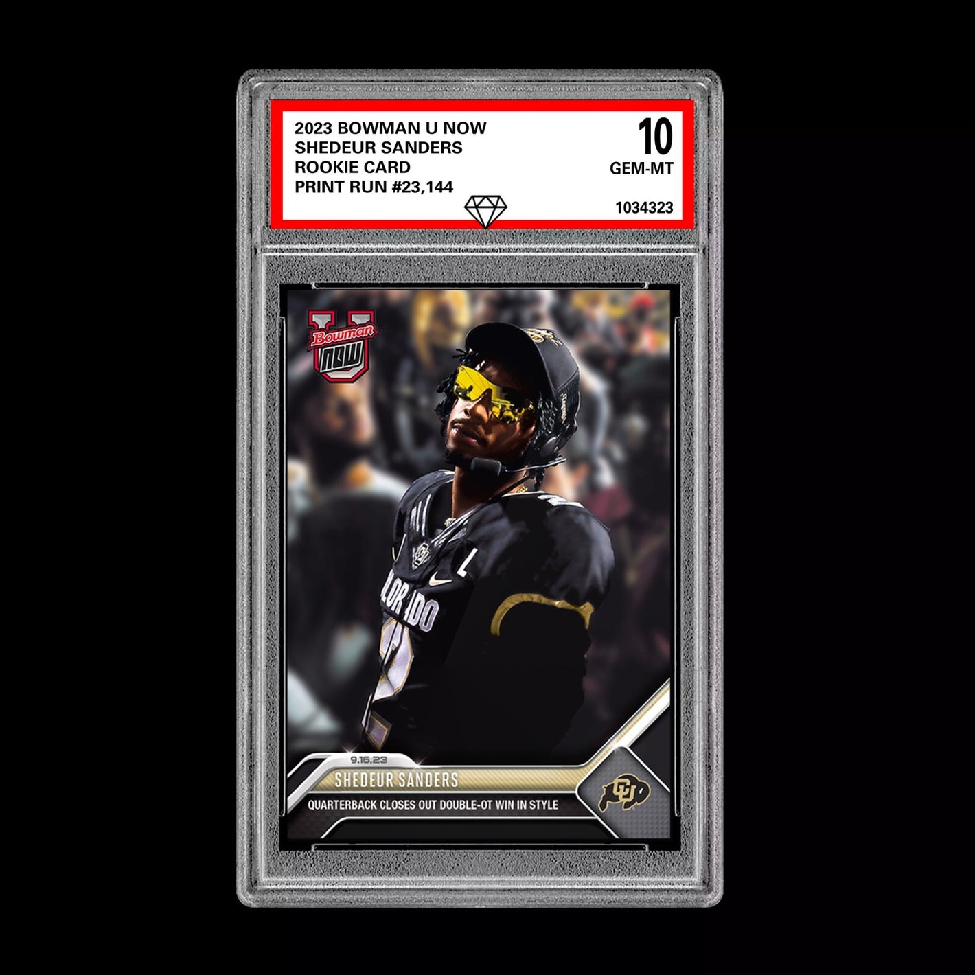 SHEDEUR SANDERS 2023 BOWMAN U NOW GRADED 10 ROOKIE CARD COLORADO BUFFALOES RC Football