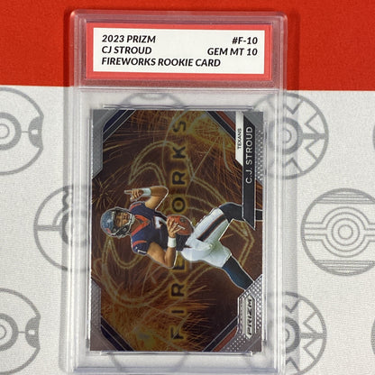 Graded 10 2023 Panini Prizm CJ Stroud Fireworks Silver #F-10 Houston Texans RC Football