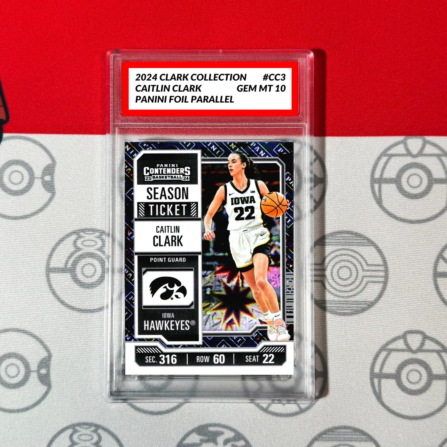 Graded 10 Caitlin Clark RC Panini Parallel Foil Card #CC3 2024 SEASON TICKET Basketball