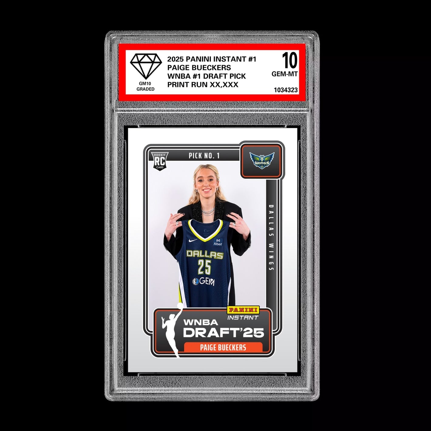 Graded 10 Paige Bueckers Draft 1st RC Rookie Card 2025 Panini Instant  Basketball