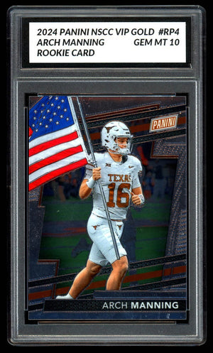Graded 10 ARCH MANNING RC Rookie Card 2024 Panini National  #RP4 VIP GOLD PACK Football