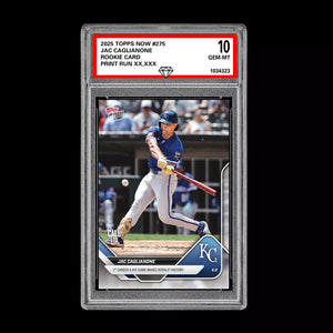 Graded 10 Jac Caglianone 2025 Topps Now #275 4 Hits Mint Rookie Card RC  Baseball