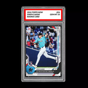 Graded 10 Owen Caissie Rookie Card 26 2026 Topps NOW Miami Marlins PRESALE Baseball