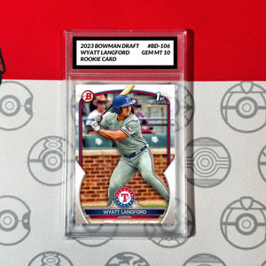 Graded 10 WAYTT LANGFORD 2023 Bowman Paper BD-106 RANGERS RC ROOKIE Baseball
