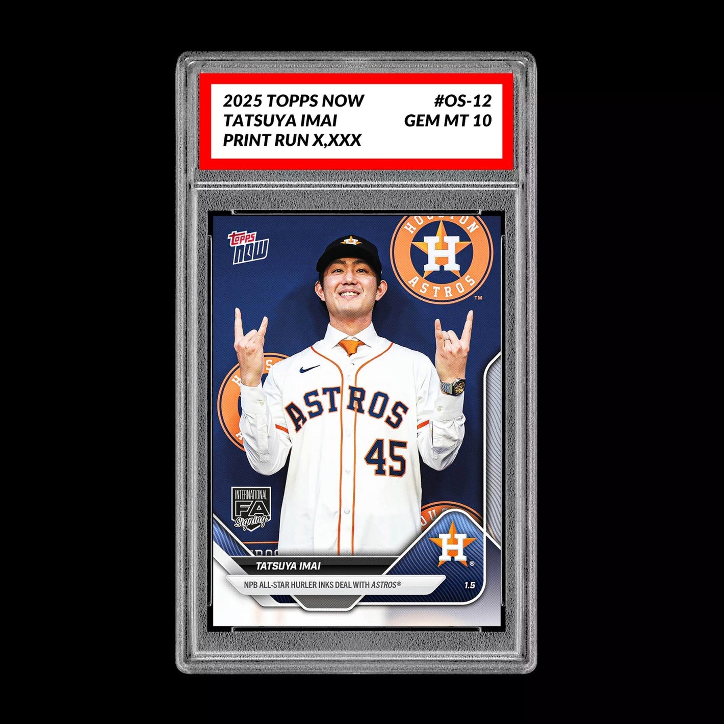 Graded 10 Tatsuya Imai 2025 MLB Topps NOW #OS-12 Houston Astros Card PRESALE Baseball