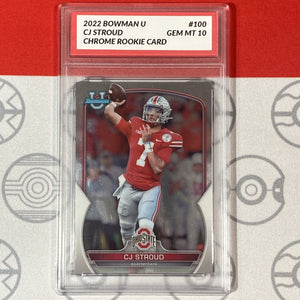 Graded 10 2022 Bowman University Chrome - #100 C.J. Stroud (RC) Rookie Texans Football