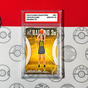 Graded 10 Caitlin Clark 2024 Panini Collection Donruss Raining 3s Insert #R2 Basketball