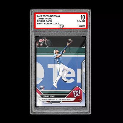 Graded 10 James Wood RC Rookie 2025 MLB TOPPS NOW Nationals Card 44  Baseball