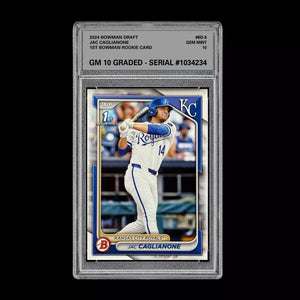 Graded 10 Jac Caglianone 2024 1st Bowman #BD-8 GEM Mint Rookie Card RC Baseball