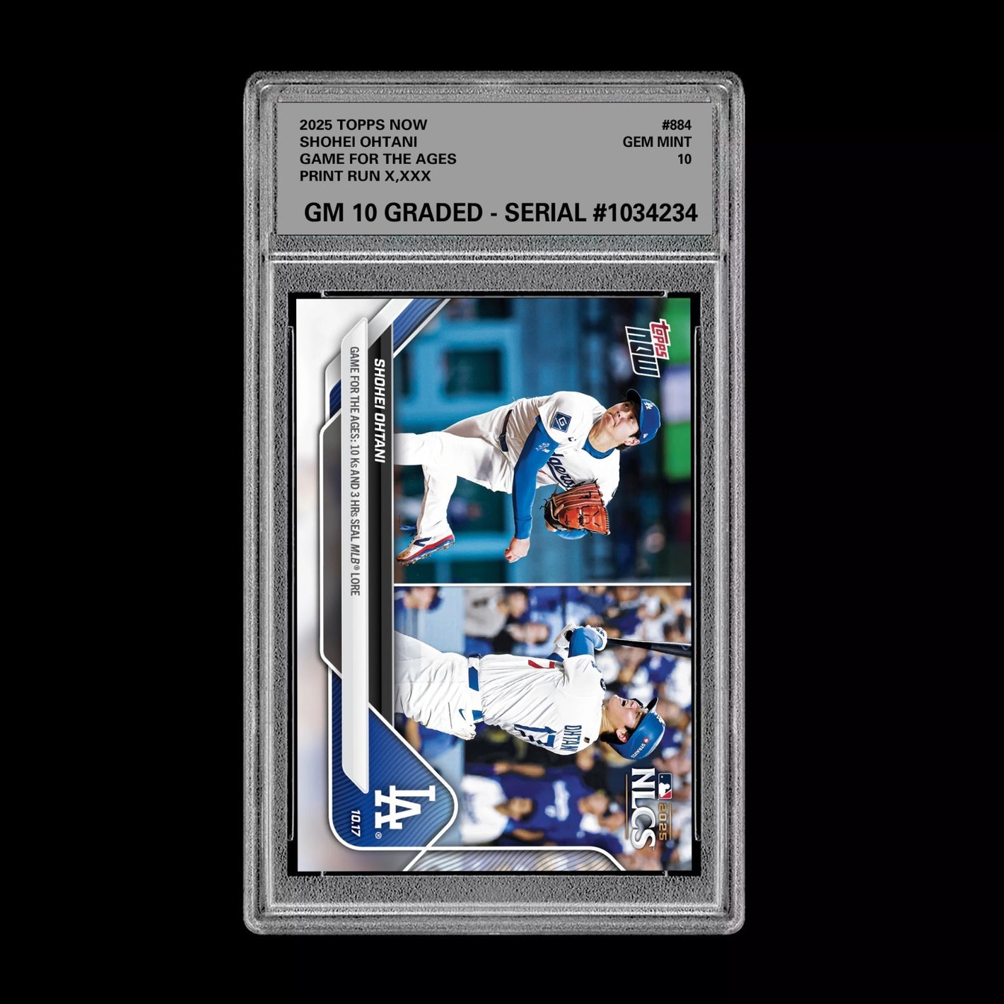 Graded 10 2025 Topps Now Shohei Ohtani 3 HR Game for the Ages 10/17 #884  Baseball