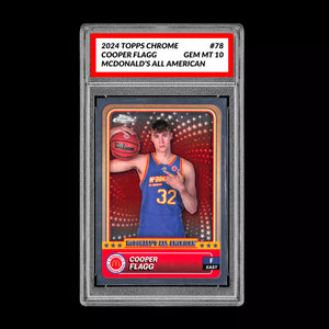 Graded 10 2024 COOPER FLAGG Topps Chrome RC Rookie McDonald’s All American #78 Basketball