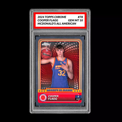 Graded 10 2024 COOPER FLAGG Topps Chrome RC Rookie McDonald’s All American #78 Basketball