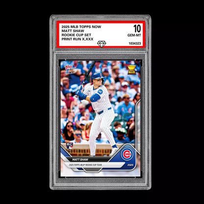 Graded 10 Matt Shaw RC Rookie Cup 2025 Topps NOW Baseball Card Presale Baseball
