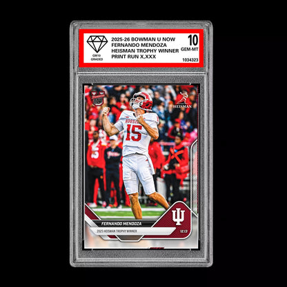 Graded 10 Fernando Mendoza HEISMAN RC 2025-26 Bowman U Now Rooke Card #60 Football