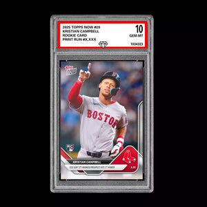 Graded 10 Kristian Campbell RC Rookie Red Sox HR 2025 MLB Topps NOW #20  Baseball
