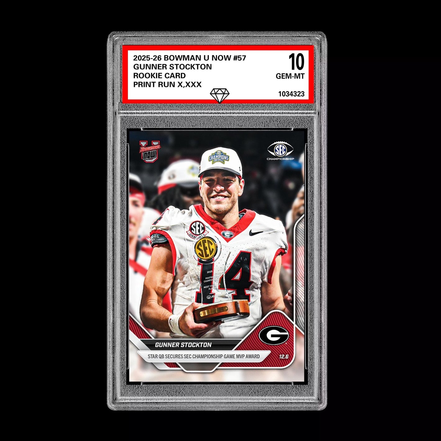 Graded 10 Gunner Stockton RC Rookie Card 2025-26 Bowman U Topps Now #57 Presale Football