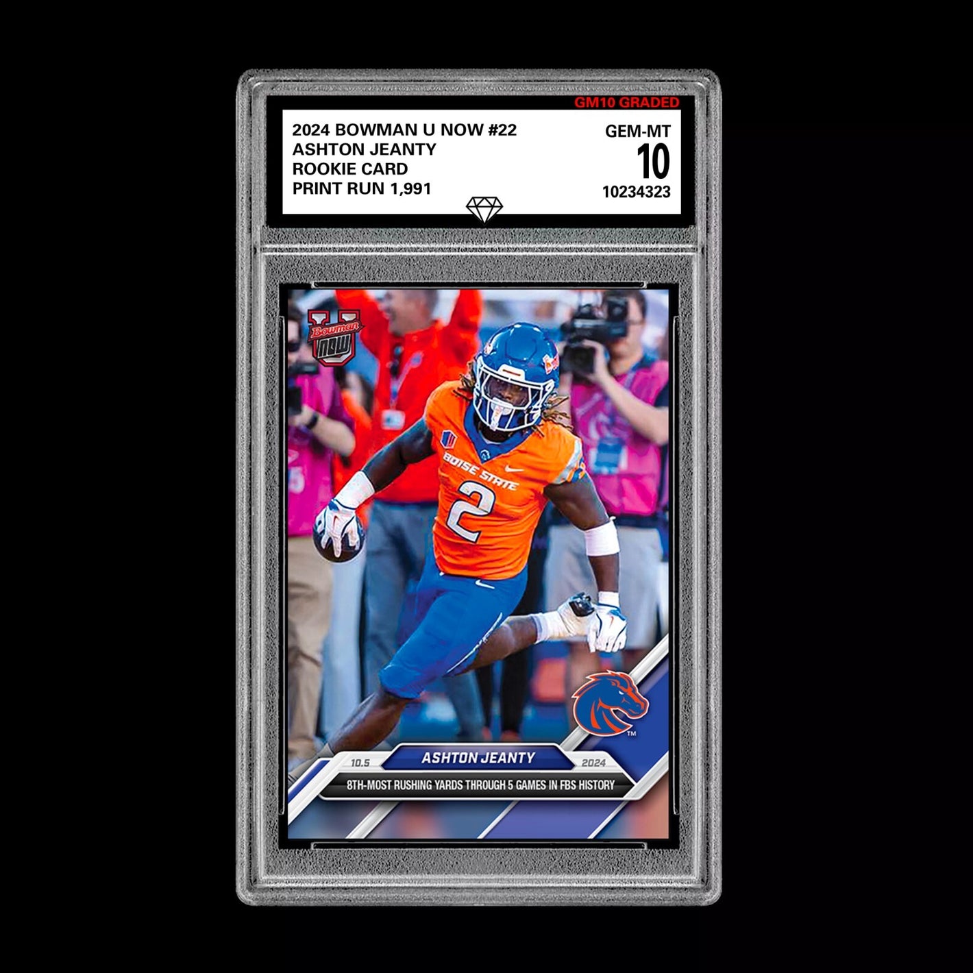 Graded 10 Ashton Jeanty RC Rookie 2024 Bowman U Now Football Card #22 Heisman Football