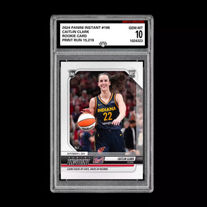 Graded 10 CAITLIN CLARK #198 ROOKIE RC Card 2024 Panini Instant Indiana Fever Basketball