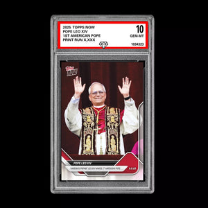 Graded 10 2025 Topps Now 1st American Pope #POPE Pope Leo XIV RC Rookie