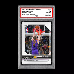 Graded 10 Dalton Knecht #123 LA Lakers Rookie RC 2024 Panini Instant NBA Basketball