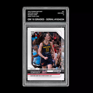 Graded 10 Caitlin Clark #72 2024 Panini Instant RC Rookie Card Indiana Fever Basketball