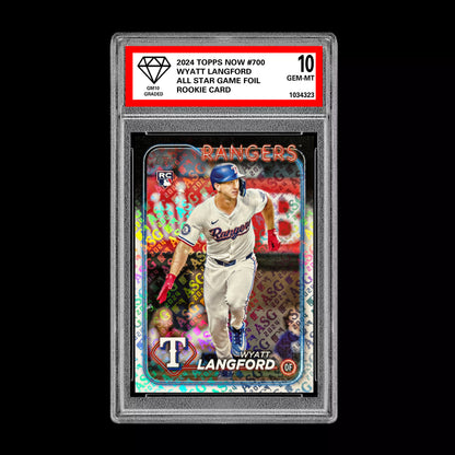 Graded 10 Wyatt Langford 2024 Topps #700 RC Rookie Card All Star Game Foil Baseball