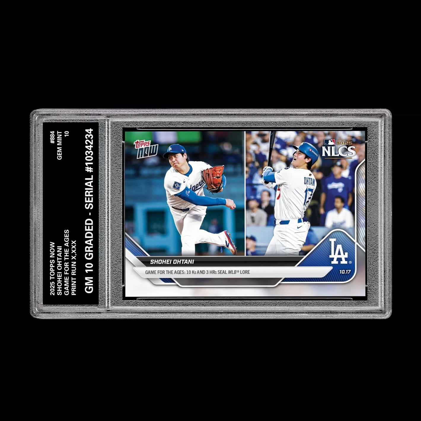 Graded 10 2025 Topps Now Shohei Ohtani 3 HR Game for the Ages 10/17 #884  Baseball
