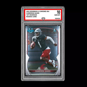 Graded 10 CAMERON CAM WARD 2022 Bowman Chrome University 1st #34 Rookie RC Draft Football