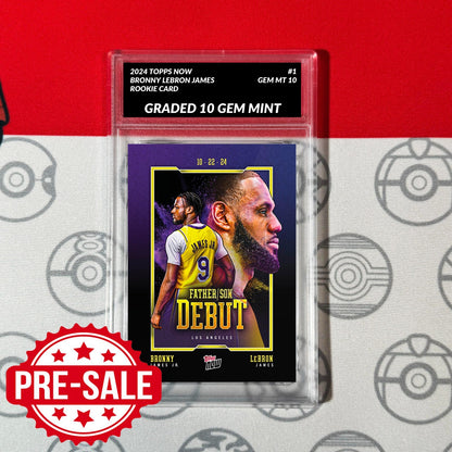 Graded 10 LEBRON BRONNY JAMES JR 2024/25 Topps Now #1 RC ROOKIE LAKERS Basketball