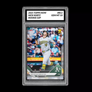 Graded 10 Nick Kurtz #RC2 2025 Topps Now Athletics Rookie Cup Baseball