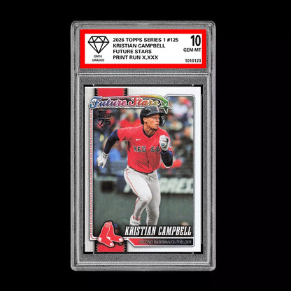 Graded 10 Kristian Campbell #125 2026  Topps Series 1 Red Sox Baseball
