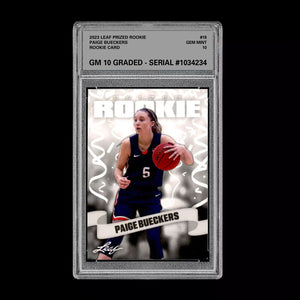 Graded 10 Paige Bueckers #18 2023 Leaf Prized Rookie Card RC UConn Huskies Basketball
