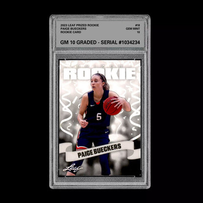 Graded 10 Paige Bueckers #18 2023 Leaf Prized Rookie Card RC UConn Huskies Basketball