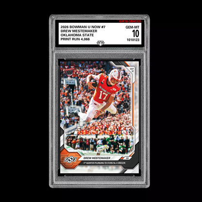 Graded 10 Drew Mestemaker 2026 Topps NOW #7 Oklahoma State  PRESALE Football