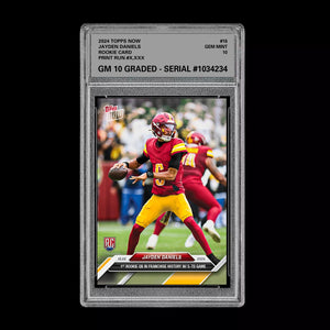 Graded 10 Jayden Daniels #16 RC 5 TD Game 2024 Topps NOW Rookie Card Football