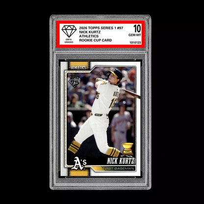 Graded 10 Nick Kurtz #97 RC Rookie Cup Card 2026 MLB Topps Athletics Baseball