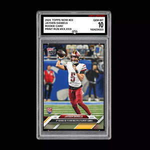Graded 10 Jayden Daniels #23 RC PLAYOFF WIN 2024 Topps NOW Rookie Card  Football
