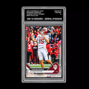 Graded 10 Fernando Mendoza HEISMAN RC 2025-26 Bowman U Now Rooke Card  #60 Football