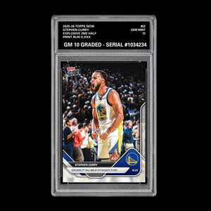 Graded 10 Stephen Curry Card 2025-26 TOPPS NOW #22 Basketball  Basketball