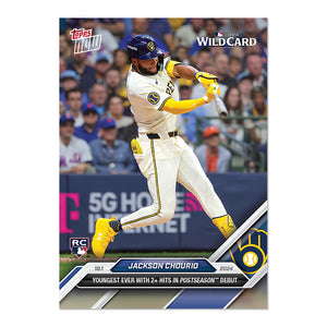 Graded 10 Jackson Chourio #786 RC Rookie Card 2024 MLB TOPPS NOW Brewers Baseball